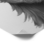 白黒ハイランド牛イラストレーション ポスター (角)