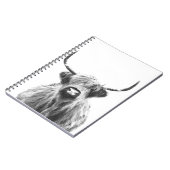 白黒ハイランド牛ポートレート ノートブック (左側)