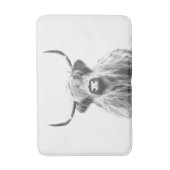 白黒ハイランド牛ポートレート バスマット (正面縦)