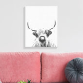 白黒ハイランド牛 キャンバスプリント (インサイチュ (リビング))