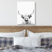 白黒ハイランド牛 キャンバスプリント (インサイチュ (寝室))