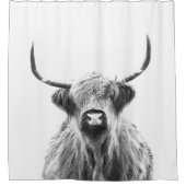 白黒ハイランド牛 シャワーカーテン (正面)