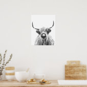 白黒ハイランド牛 ポスター (キッチン)