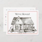 白黒ハウスの住所の変更のお知らせ 案内ポストカード (正面/裏面)