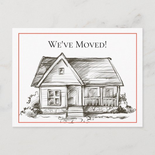 白黒ハウスの住所の変更のお知らせ 案内ポストカード (正面)
