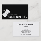 白黒ハウスクリーナー清掃サービス 名刺 (正面/裏面)