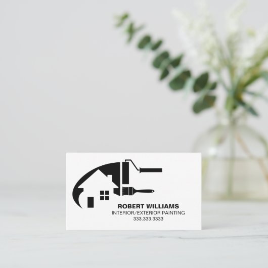 白黒ハウスペインタープロフェッショナル 名刺 (スタンド正面)