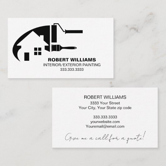 白黒ハウスペインタープロフェッショナル 名刺 (正面/裏面)