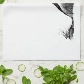 白黒ハウリングウルフ キッチンタオル (折り畳み)