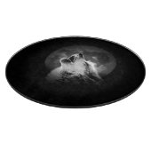 白黒ハウリングウルフ&ムーン カッティングボード (角)