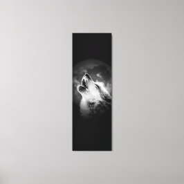 白黒ハウリングウルフ&ムーン キャンバスプリント