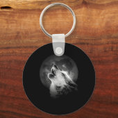 白黒ハウリングウルフ&ムーン キーホルダー (正面)