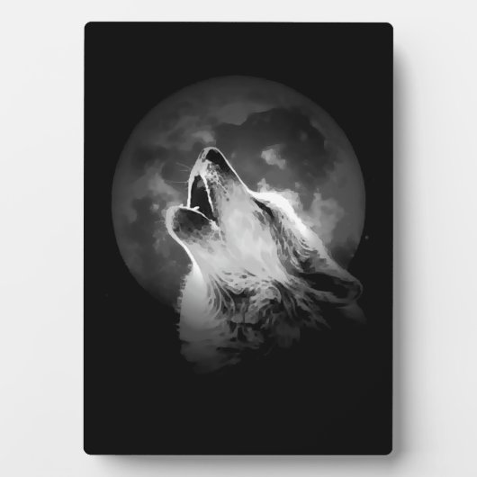 白黒ハウリングウルフ&ムーン フォトプラーク (正面)