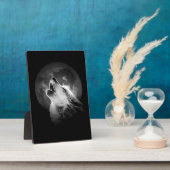 白黒ハウリングウルフ&ムーン フォトプラーク (側面)