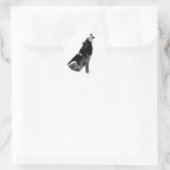 白黒ハウリングウルフ ラウンドシール (バッグ)