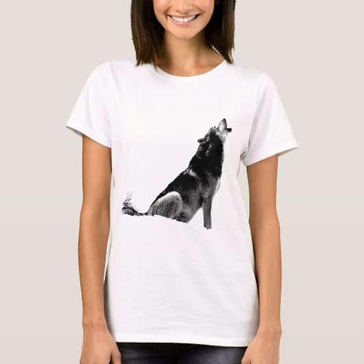 白黒ハウリングウルフ Tシャツ (正面)