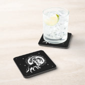白黒ハウリングハスキームーンリノカット コースター (右側)