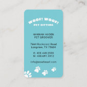 白黒ハッピードッグペットシッター&グルーミング 名刺 (裏面)