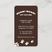 白黒ハッピードッグペットシッター&グロミング 名刺 (裏面)