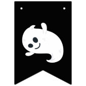 白黒ハッピーハローウィンかわいい幽霊 バンティングフラッグ (第2の旗)