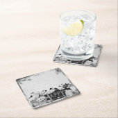 白黒ハッピーハローウィンパーティー スクエアペーパーコースター (インサイチュ)