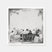 白黒ハッピーハローウィンパーティー スタンダードカクテルナプキン (正面)