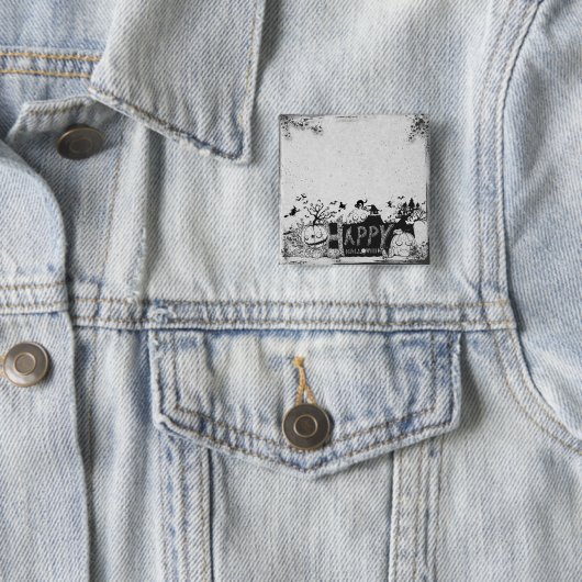 白黒ハッピーハローウィンパーティー 缶バッジ (インサイチュ)