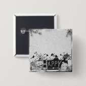 白黒ハッピーハローウィンパーティー 缶バッジ (正面&裏面)