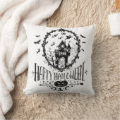 白黒ハッピーハローウィン枕 クッション (ブランケット)