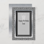 白黒ハッピーバースデーデイ感謝していパパyou c サンキューカード (正面/裏面)