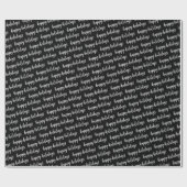 白黒ハッピーホリデーズパターン ラッピングペーパー (フラット)