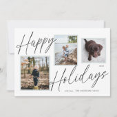 白黒ハッピーホリデー写真 シーズンカード (正面)