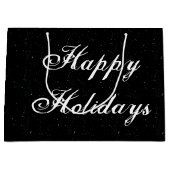 白黒ハッピーホリデー ラージペーパーバッグ (正面)