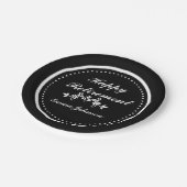 白黒ハッピー退職パーティー用品 ペーパープレート (アングル)