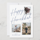 白黒ハッピーHanukkahスクリプトフォト シーズンカード (正面)