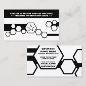 白黒ハニカムパンチカード ロイヤリティカード (正面/裏面)