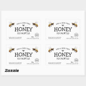 白黒ハニージャカスタムーラベル 長方形シール (シート)