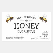 白黒ハニージャカスタムーラベル 長方形シール (正面)