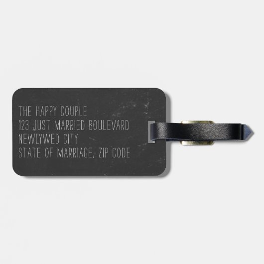 白黒ハネムーン旅行荷物タグ ラゲッジタグ (裏面横)