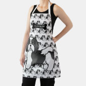 白黒ハバナかわいい漫画の犬と名前 エプロン (インサイチュ)