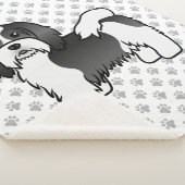 白黒ハバナのかわいい漫画の犬 シェルパブランケット (3/4)