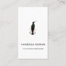 白黒ハミングバードビジネスカード