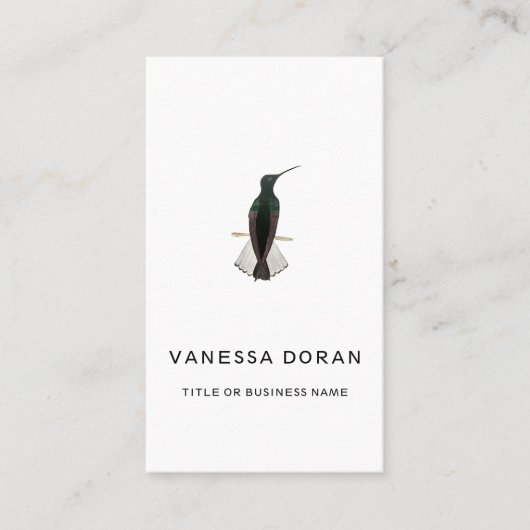 白黒ハミングバードビジネスカード 名刺 (正面)