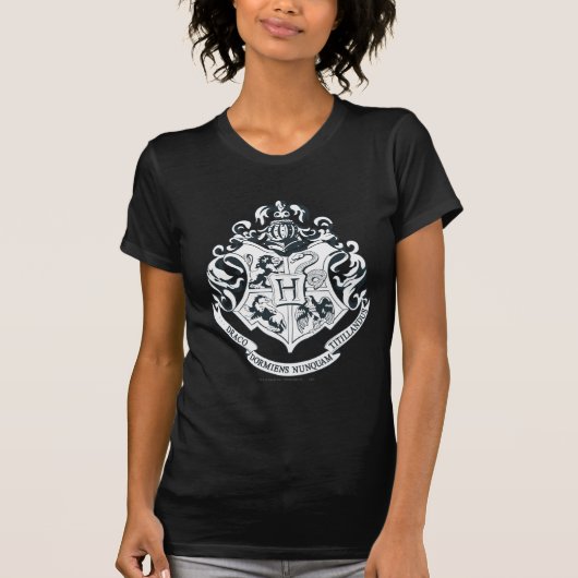 白黒ハリー・ポッターシリーズ| Hogwartsの頂上- Tシャツ (正面)