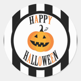 白黒ハロウィンステッカー ラウンドシール