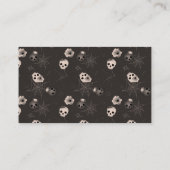 白黒ハロウィン不気味スカルパターン プレイスカード (裏面)