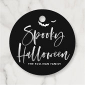 白黒ハロウィン不気味ブラシ書道 フェイバータグ (裏面)