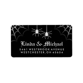白黒ハロウィン結婚のスパイダーズくもの巣アドレス ラベル