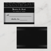 白黒ハロウィン結婚ゴシックの座席カード プレイスカード (正面/裏面)