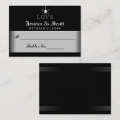 白黒ハロウィン結婚スパイダーのシーティングカード プレイスカード (正面/裏面)